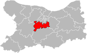 Kanton na mapě departementu Calvados
