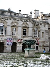 Cambridge Old Schools Combination Room during an eleven-day occupation. Cambridge University, Combination Room, 2010 student occupation.jpg