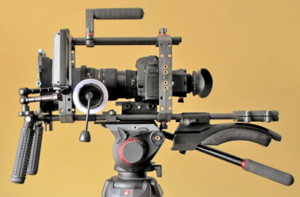 English: Canon 5d Mark II set up for cinema st...