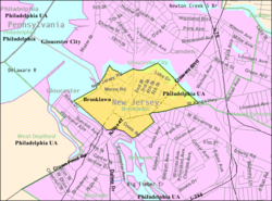 Карта Бюро переписи населения Бруклона, Нью-Джерси