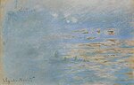 "Charing Cross Bridge, effet de soleil dans la brume" (1900 ou 1901) pastel de Claude Monet (W P86)