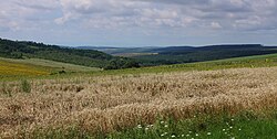 View of Cserehát Hills at Abaújlak, Szanticska, Hungary