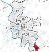 Lage des Stadtbezirks 10 in Düsseldorf