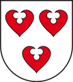D'argento, a tre puntali di rosso (Brehna, Germania)