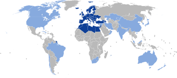 Les pays participant à l'UER