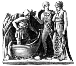 Fig. 4.—A soul about to enter Charon's bark. (Prince Liechtenstein's collection, Vienna; formerly in the Lecuyer collection.)