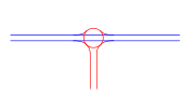 Interseção de três saídas com rotatória