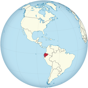 Ecuador on the globe (Americas centered).svg