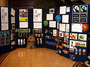 Display of Fairtrade products at the Derbyshir...