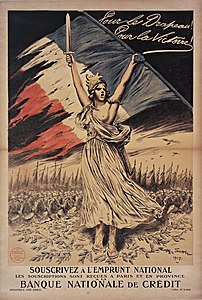 Affiche de 1917 pour le 3e emprunt national français (citant la BNC).