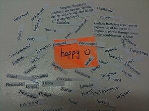 English: Emotions associated with happiness