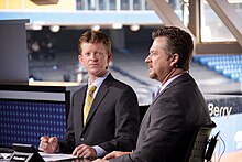 Jamie Campbell and Gregg Zaun providing Sportsnet coverage of a Toronto Blue Jays game in 2011 Jamie Campbell and Gregg Zaun.jpg