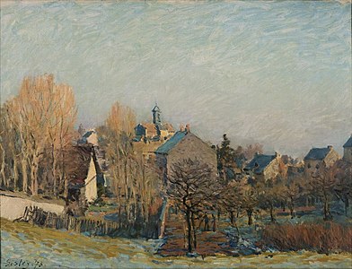 Sisley, La Gelée à Louveciennes (1873), musée Pouchkine, toile achetée chez Durand-Ruel en 1903.