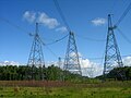 Nadzemní vedení ultra vysokého napětí původně plánované na 1150 kV v Rusku.