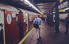 An IRT Redbird train at Hunts Point Avenue just before their retirement