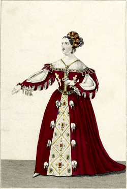 Мадмоазел Жорж в ролята на Мария Тюдор в постановка на пиесата от XIX век