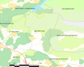 Mapa obce Beaurecueil