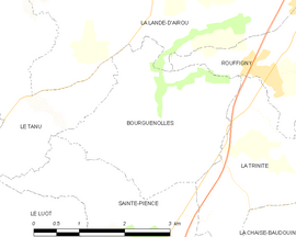 Mapa obce Bourguenolles