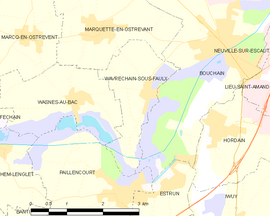 Mapa obce Wavrechain-sous-Faulx