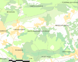 Mapa obce Sainte-Anastasie-sur-Issole