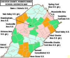 Map of Chester County Pennsylvania School Districts.png