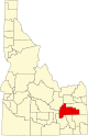 State map highlighting Bingham County