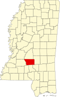 辛普森县在密西西比州的位置
