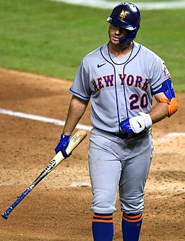 Mets Pete Alonso strikeout from the Nationals vs. Mets at Nationals Park, August 4, 2020 (All-Pro Reels Photography) (50191195117) (cropped).jpg