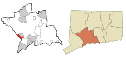 Location in New Haven County, Connecticut