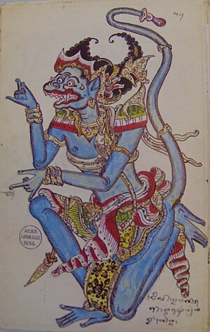 A Hanuman painting from Bali (1880)