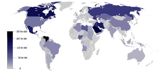 Карта мировыз запасов нефти