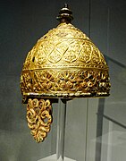 Gold parade helmet. Discovered in Agris, Charente, France. 350 BCE