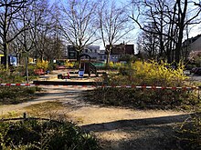 A closed off playground in Lankwitz, Berlin Playground Lankwitz Berlin 1 April 2020.jpg