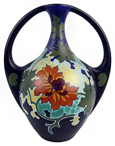 Vase from the Regina factory in Gouda with chryso design