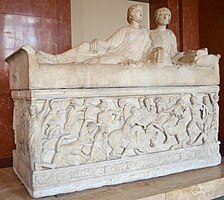 Couple, combat: Grecs / Amazones. Salonique. H. 2,30, L. 2,70 m. Vers 180 EC. Louvre[119]
