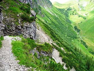 Aufstieg zum Schrofenpass – Blick zurück