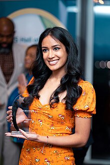 Shriya Boppana at the Fairfax County Public Schools Hall of Fame Induction ceremony