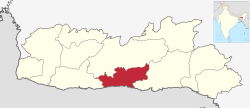 Location of South West Khasi Hills district in Meghalaya