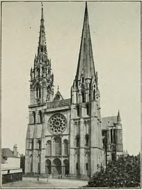 Photo Neurdein. Chartres. — Façade de la cathédrale.