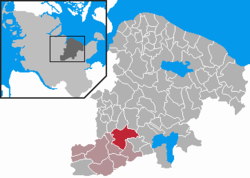 Elhelyezkedése Schleswig-Holstein térképén