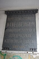Tablica upamiętniająca Hipolita i Ludwikę Wawelbergów na ul. Górczewskiej 15