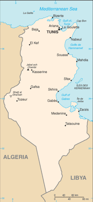 map of Tunisia