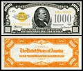 One-thousand-dollar gold certificate from the 1934 series