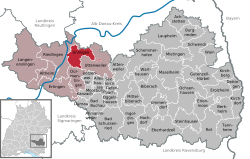 Elhelyezkedése Baden-Württemberg térképén