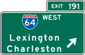 Interchange exit direction, Virginia