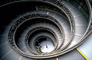 Staircase in Vatican Museum.
