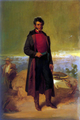 Oil painting of Vicente Guerrero, leader of independence and president of Mexico. Ramón Sagredo (1865)
