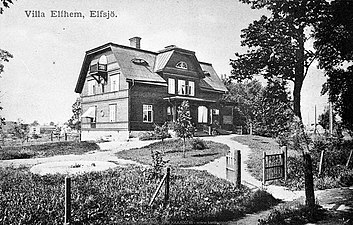 "Villa Elfhem" eller "Doktorsvillan", Solbergas äldsta bevarade villa, 1905.