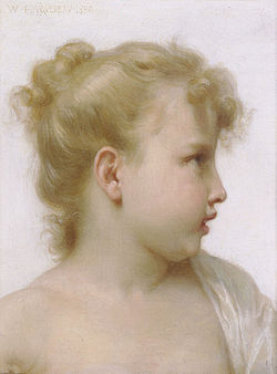 BOUGUEREAU William-Adolphe Study : head of a little girl, 1888