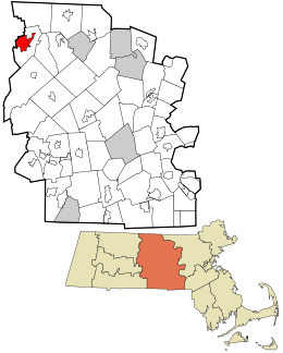 Location in Worcester County and the state of Massachusetts.